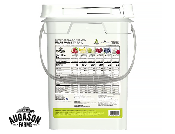 Augason Farms: Fruit Variety Pail with Spiff-E-Whip Recipe Book